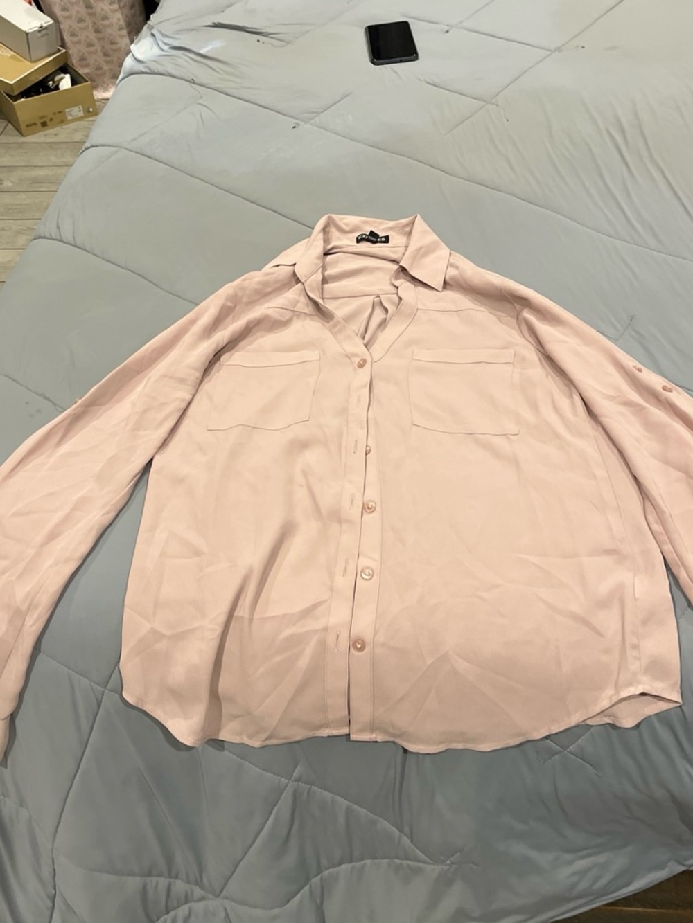 Express Pale Pink Button-Up Shirt